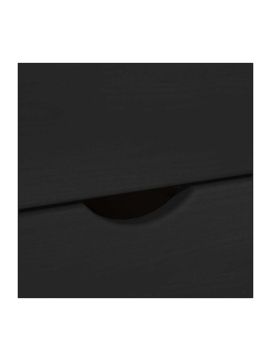 Nachttisch aus Massivholz Schwarz 34x39x56cm