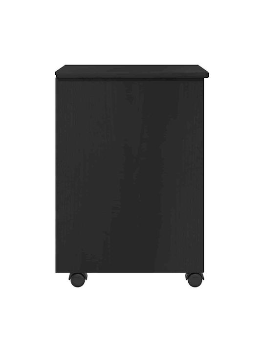 Nachttisch aus Massivholz Schwarz 34x39x56cm