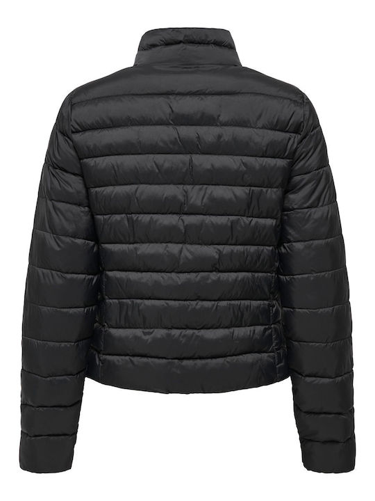 Short Women's Puffer Jacket for Winter Black