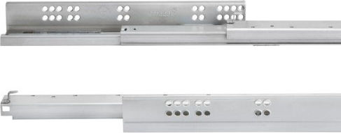 Hidden Drawer Guide Emuca Silver With Brakes 100% Opening Clips 340mm
