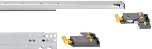 Hidden Drawer Guide Emuca Silver Brake 100% Opening Clips 390mm