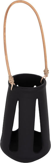 Freebox Rattan Laterne Tischplatte Schwarz 10x10cm
