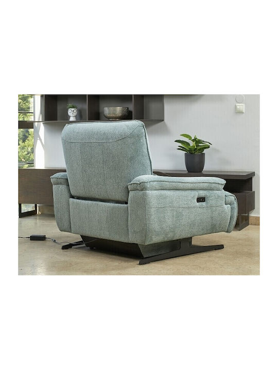 Sylia Πολυθρόνα Relax με Υποπόδιο Blue 110x105x100cm