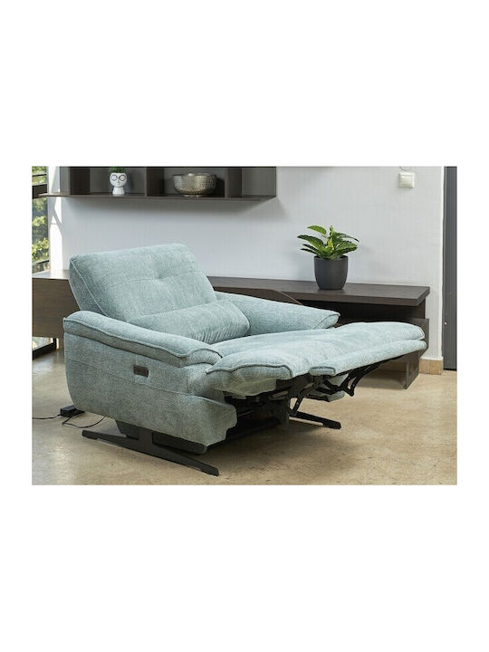 Sylia Πολυθρόνα Relax με Υποπόδιο Blue 110x105x100cm