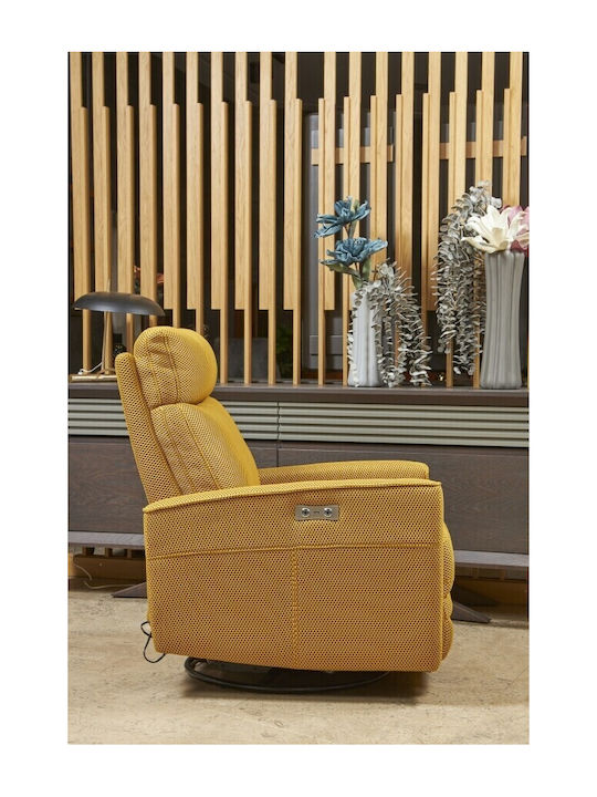 Kare Relax Armchair with Footstool Yellow 170x50x40cm