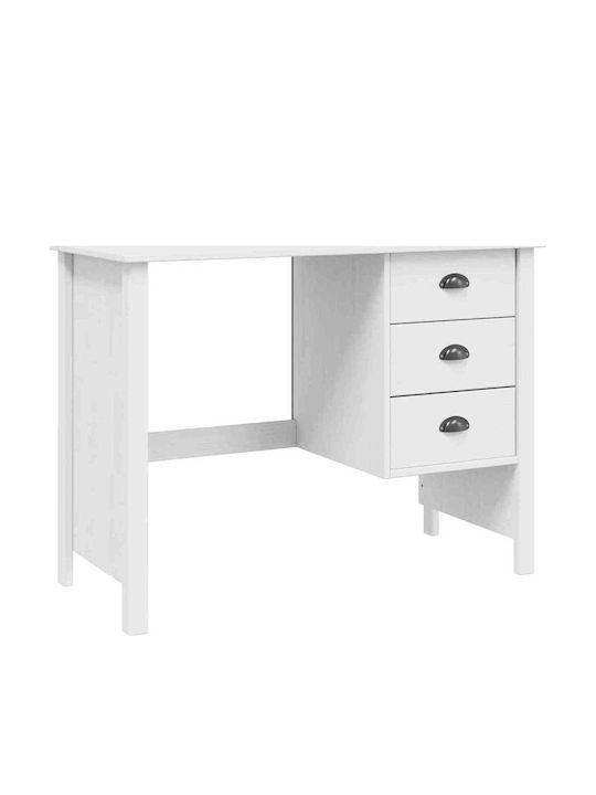 Schreibtisch Aus Massivholz Weiß 100x45x74cm
