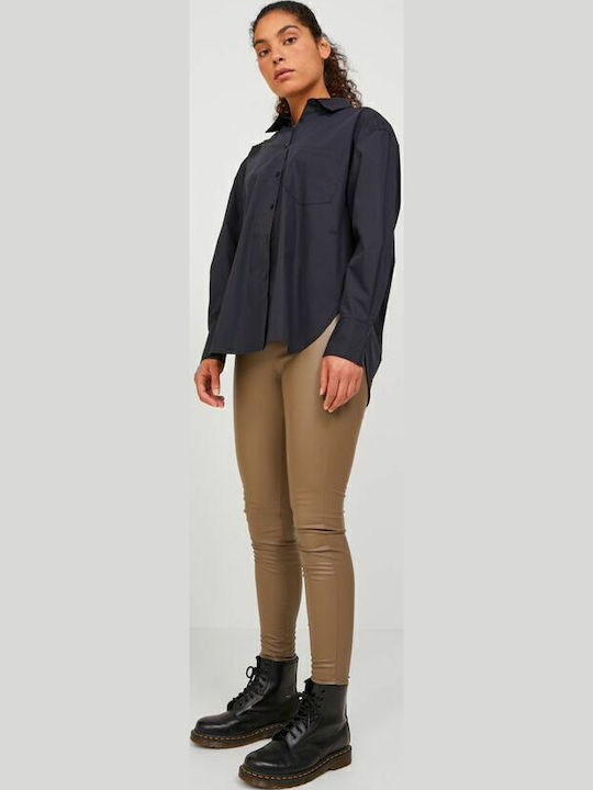 Women's Long Everyday Legging Shiny & High Waisted Morel