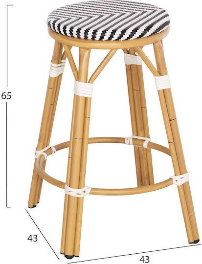 Σκαμπό Μπαρ από Αλουμίνιο Bamboo Look 43x43x65cm Σκαμπό Μπαρ από Αλουμίνιο Bamboo Look 43x43x65cm