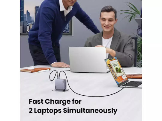 Ugreen Charger GaN with USB-A Port and 3 USB-C Ports and Cable USB-C - USB-C 160W Power Delivery Blacks (Nexode Pro)