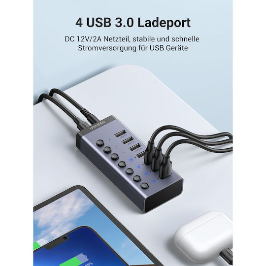 Ugreen Charging Stand with 7 USB-A Ports and Cable USB-C Power Delivery in Gray color (CM481)