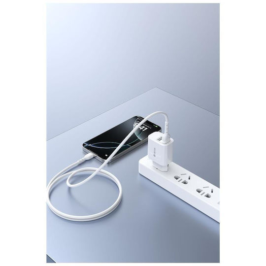 Devia Charger With 2 USB-A Output Ports And Lightning Cable 12W White RLC-342