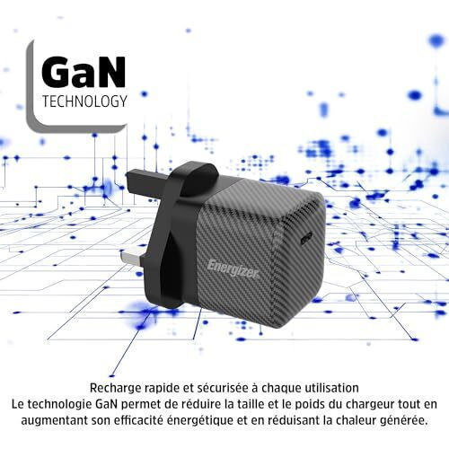 Energizer Φορτιστής Χωρίς Καλώδιο με Θύρα USB-C 30W Power Delivery Μαύρος (46314 UK)