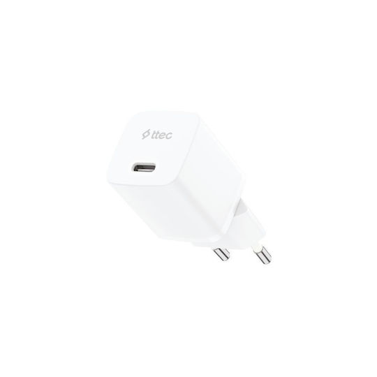 TTEC GaN Wireless Charger with USB-C Port 30W Power Delivery White