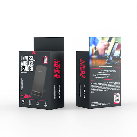 Maxlife Încărcător Wireless (Qi Pad) 15W Negruς (MXWC-07)