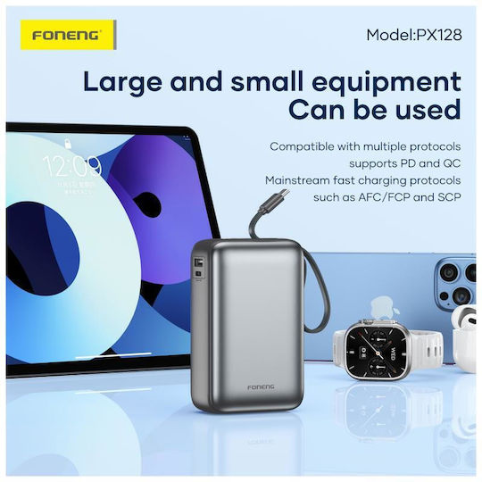 Foneng Φορτιστής με 2 Θύρες USB-A και Καλώδιο micro USB Λευκός (EU30)