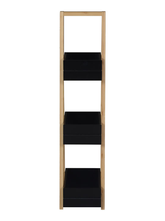 Pakketo Tercy Επιδαπέδια Ραφιέρα Μπάνιου Ξύλινη 30x18x80cm Μαύρη