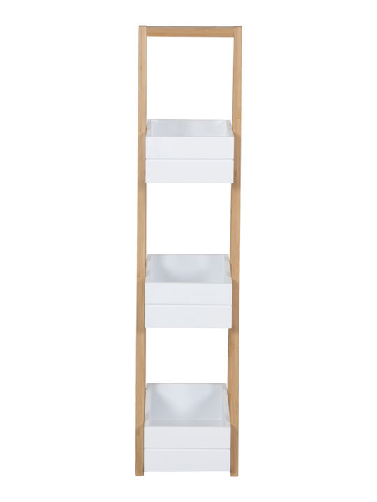 Pakketo Tercy Επιδαπέδια Ραφιέρα Μπάνιου Ξύλινη 30x18x80cm Λευκή