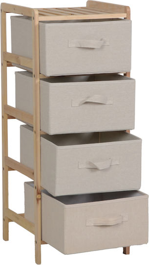 Pakketo Wolen Подова Дървена Рафиера За Баня 34.5x36.5x86cm Бежова