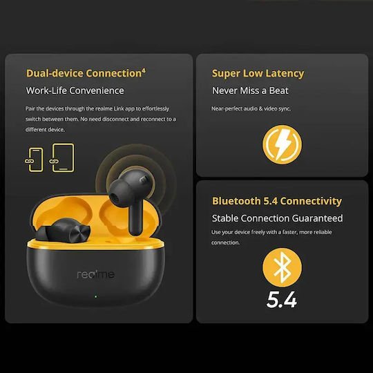 Realme Buds T200 Lite Bluetooth Handsfree Earphones with Sweat Resistance and Charging Case Storm Grey