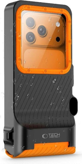 Tech-protect Ipx8 Pro Universal Diving Waterproof Case Black Orange 5906302353156