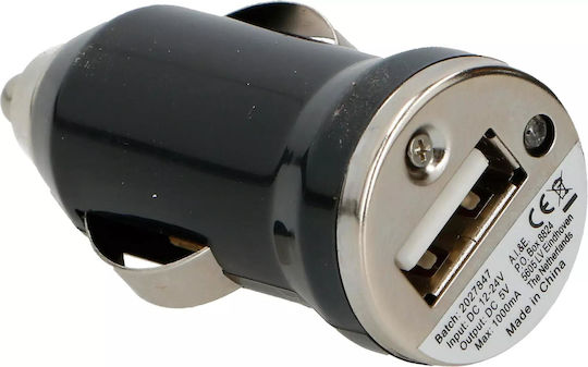 Dunlop Car Charger 1A with one Port: 1xUSB Black Color