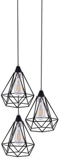 Home Lighting Mila Verstellbare Deckenleuchte Schwarz Raster mit Lampenbirnensockel E27 35x35x150cm