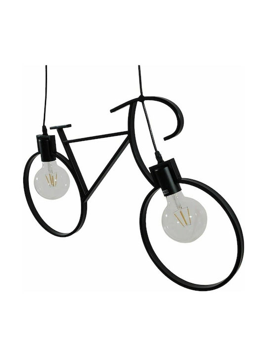 GloboStar Bike Pendant Light Black with Socket E27 67cm