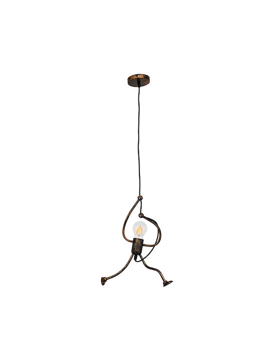 GloboStar Little Man Pendant Light Brown with Socket E27 20x40cm
