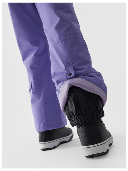 4F 4FJWAW24TFTRF659-51S Kids Dungarees for Ski & Snowboard Purple