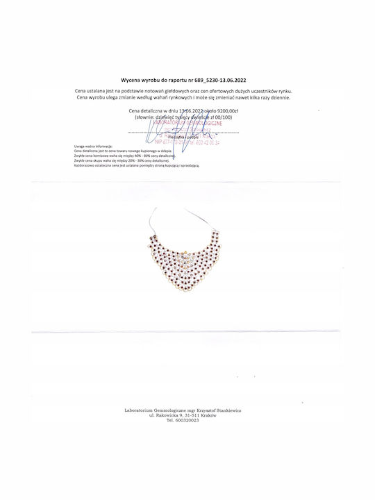 Colier Cu Safir Și Rubelit Certificat 925