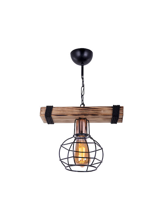 Megapap Marit Pendant Light Brown with Rope for Socket E27 60cm