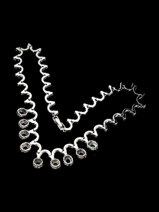 Stunning 925 Elegant Necklace Emeralds Marquises Rubies Sapphires Stunning 925 Elegant Necklace Emeralds Marquises Rubies Sapphires