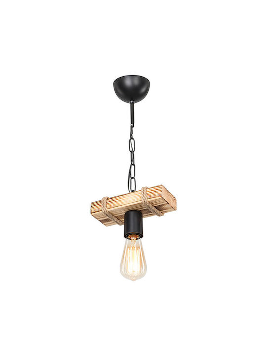 Pakketo PWL-1027 Pendant Light Black with Socket E27 20x10x43cm