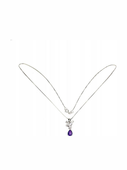 Delicate Natural 925 Amethyst Zircon Necklace