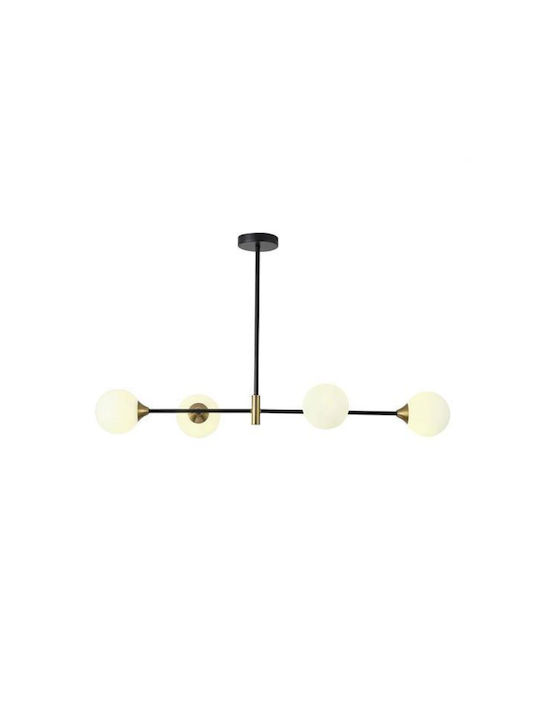 Eurolamp Orba Κρεμαστό Φωτιστικό Μαύρο για 4 Λαμπτήρες G9 100x57x57εκ.