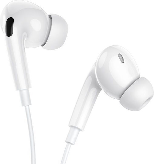 Borofone Bm100 Pro Fuente In-ear Handsfree Ακουστικά με Βύσμα USB-C Λευκό