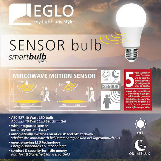 Eglo Λάμπα LED 9W για Ντουί E27 Θερμό Λευκό 830lm