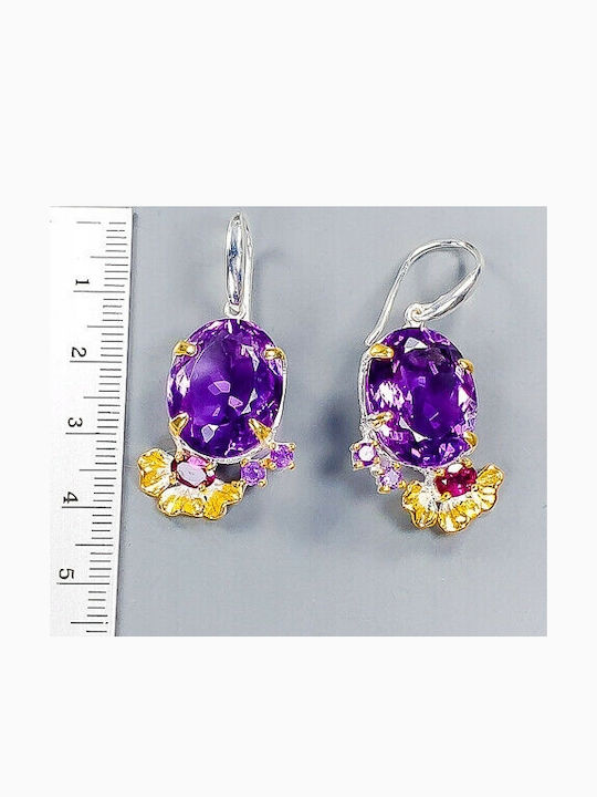 Amethyst Earrings 30ct Garnets Certificate