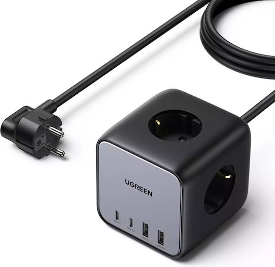 Ugreen Πολύπριζο 3 Θέσεων με 2 USB-A, 2 USB-C και Καλώδιο 1.8m