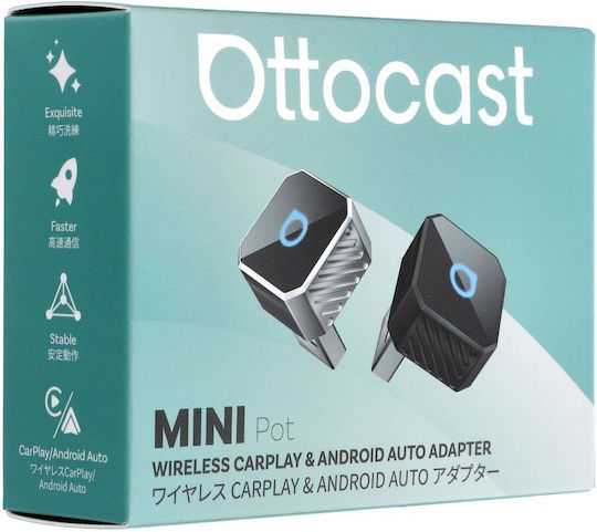 Ottocast Mini Cube 3.0 Adaptor Carplay & Android Auto pentru Mașină
