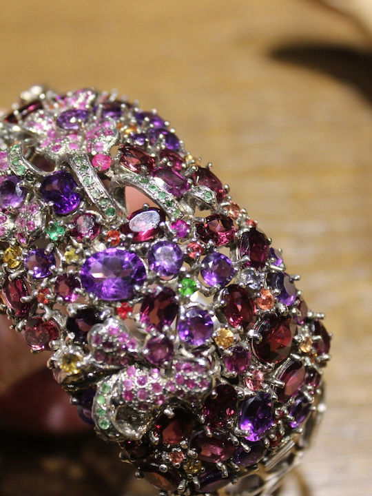 Bracelet Sapphires Tsavorites Amethysts Certificate