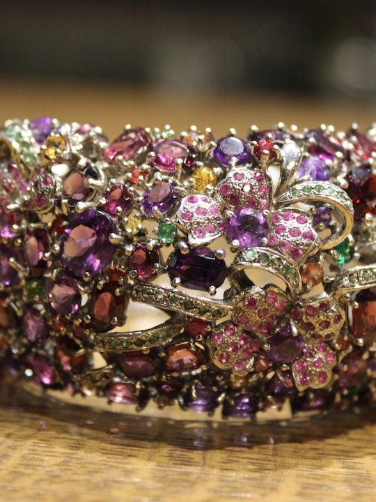 Bracelet Sapphires Tsavorites Amethysts Certificate