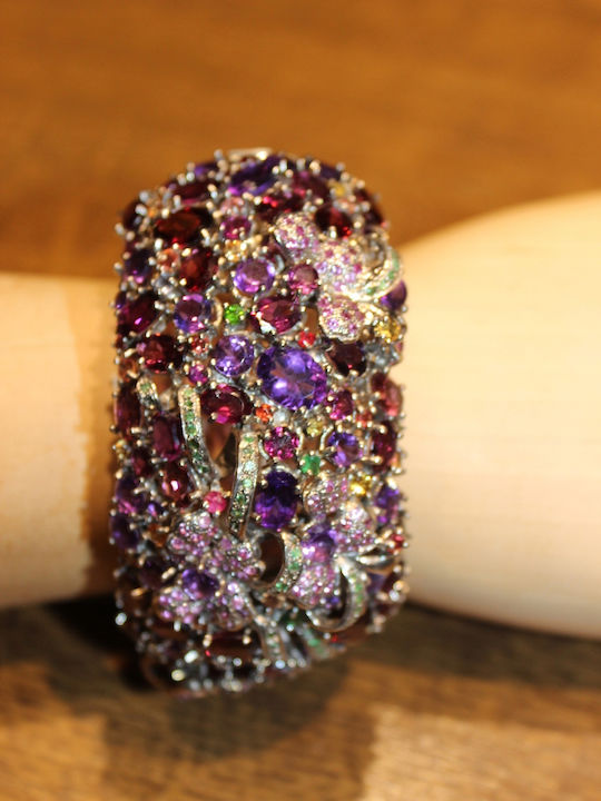 Bracelet Sapphires Tsavorites Amethysts Certificate