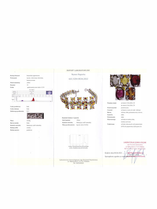 Silver Bracelet Natural Sapphires Certificate 1