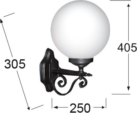 Heronia LP-100AK Επιτοίχια Εξωτερική Πλαφονιέρα E27 IP23 5x30.5x25εκ.