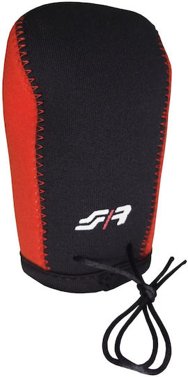 Simoni Racing Capac pentru butonul schimbătorului de viteze Gear Knob Cover Husă pentru mânerele de schimbare (microfibră neagră/roșie) Universal Negru SRGKCR