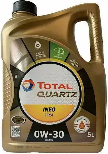 Total Quartz Ineo First Синтетичен Масло за Автомобили 0W-30 5лт 183106