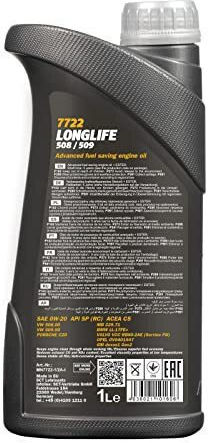 Mannol Longlife 508/509 Synthetic Car Oil 0W-20 1lt