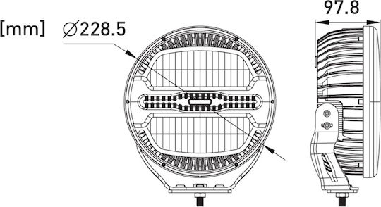 Cold Round Car Headlight LED 10 - 30V 175W 22.85cm with White Lighting 1 Piece