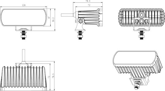 Car Headlight in Bar Shape LED 10 - 30V 3W with White Lighting 1 Piece